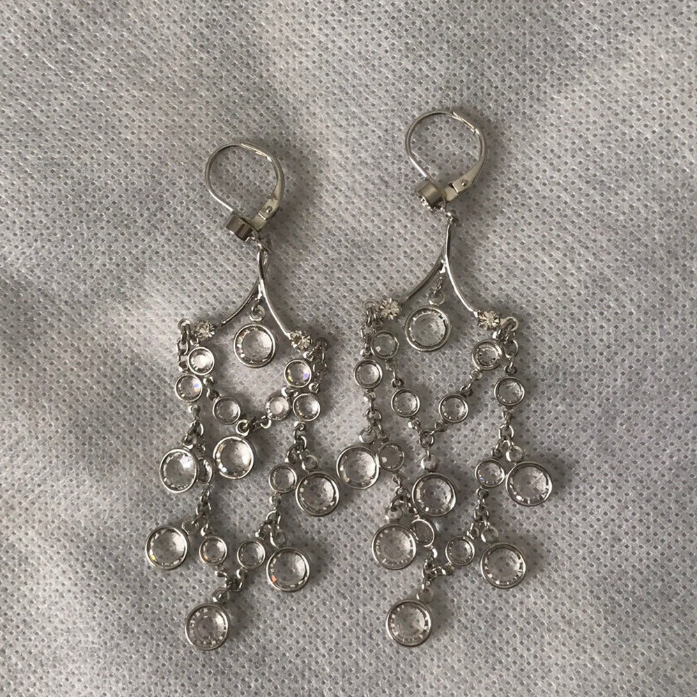 Crystal and silver earring and bracelet set